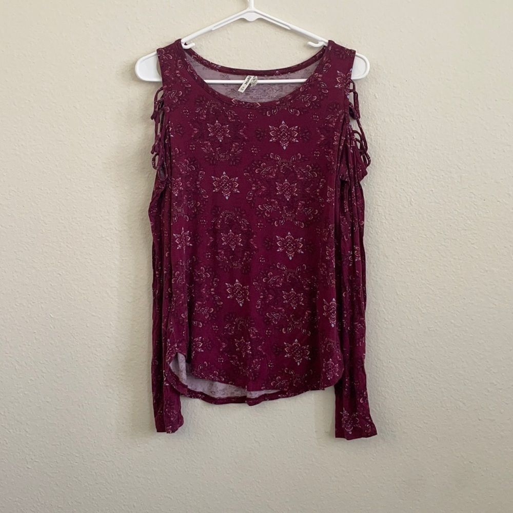 Magenta Cold Shoulder Top